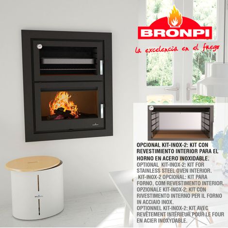 BRICOSOL ESTUFA DE LEÑA CON HORNO BRONPI MODELO MURANO-E (1/5)