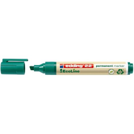 Edding 22 EcoLine marcador permanente Punta de cincel Verde