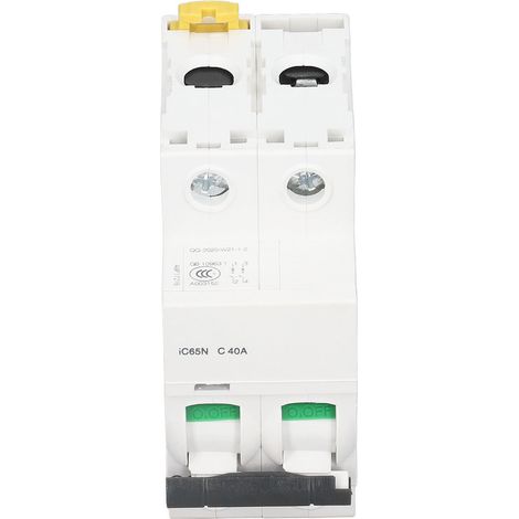 Leitungsschutzschalter 2-polig, MCB, DIN-Schienenmontage, Silberkontakt, 400 V, 6000 A Abschaltvermögen (1/5)