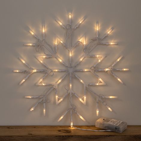 34cm Battery Operated Light up Christmas Snowflake with Warm White LEDs (1/5)