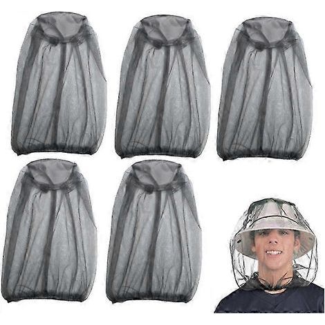 Lot de 5 moustiquaires pour le visage. le cou et la protection contre les mouches. convenant à tous les amateurs de plein air - comprend un sac de rangement pouvant accueillir la plupart des tailles d (1/5)