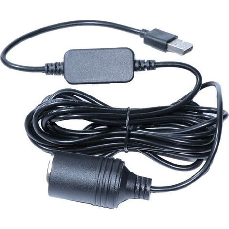 Câble d'alimentation voiture 12V USB avec prise allume-cigare - 2 mètres - Chargeur mobile pour appareils nomades - Marq... (1/5)
