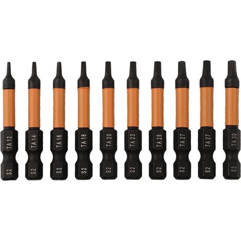 10 embouts impact TA12-TA30 1/4", acier allié, sécurité, aimantés (1/5)