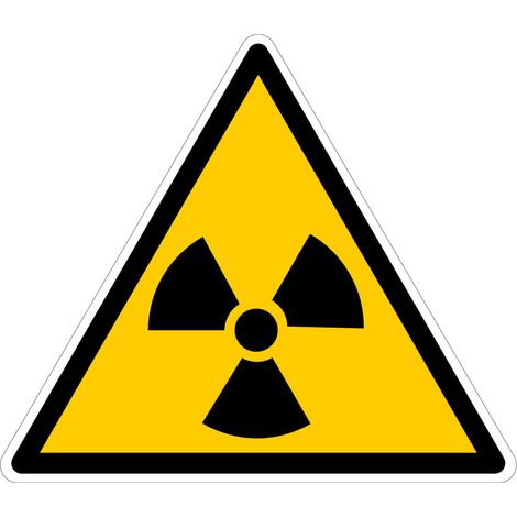 Panneau danger risque ionisant - Signalisation danger radiations ionisantes - Adhésif - 450 x 450 mm - Conforme aux normes de sécurité (1/5)