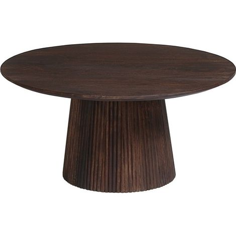 Runder Couchtisch MITCHEL – Exotisches Mangoholz, braun, Durchmesser 80 cm