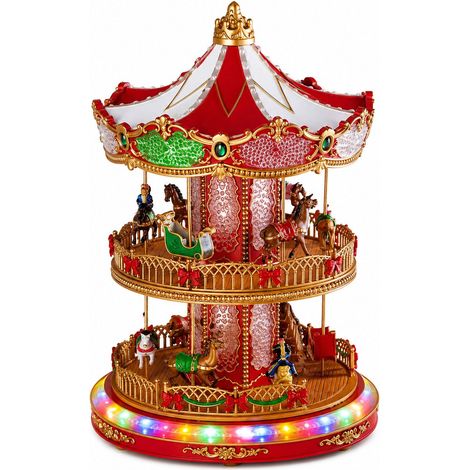 Ad Trend Giostra Carosello Natalizia con 82 LED, Movimento e Musica D 30,5x42,5 cm (1/2)