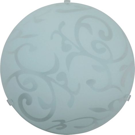Plafonnier verre 25 cm E27 60W blanc rond Scroll Rabalux (1/3)