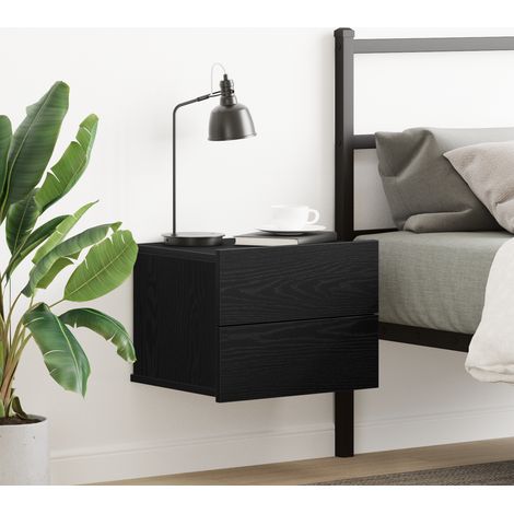 vidaXL Bedside Cabinet Black Oak 40 x 30 x 30 cm Engineered Wood (1/5)