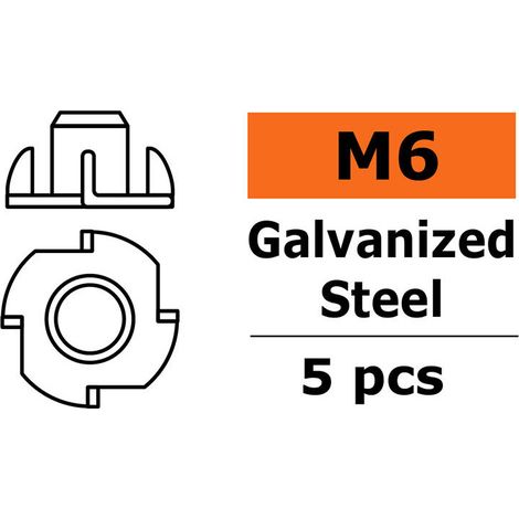 Revtec - Blind nut M6 - Galvanized Steel - 5 pcs