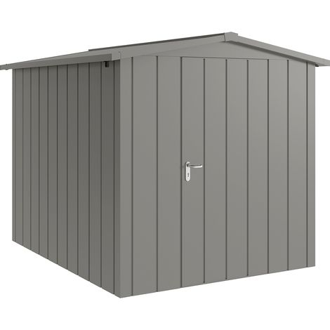 Hörmann Metall-Gerätehaus "Juno" mit Satteldach, JSD6 - Modern, 214 x 262 cm (B x T), graualuminium, 1-flüglige Tür, Anschlag rechts (1/5)
