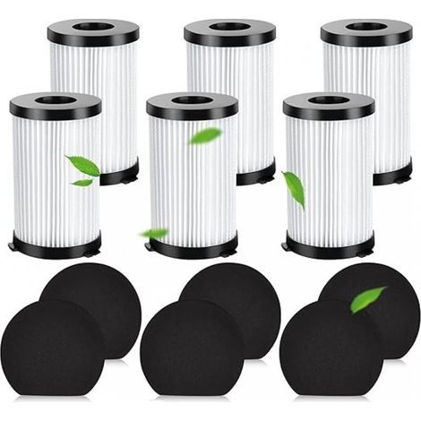 6 filtres pour Ariete Handyforce 2761 2759 Aspirateur sans fil Pièces de rechange Accessoires pour MOOSOO D600 D601 & Iwoly V600 Filtre d'aspirateur, 6 filtres HEPA & 6 filtres éponge (1/3)
