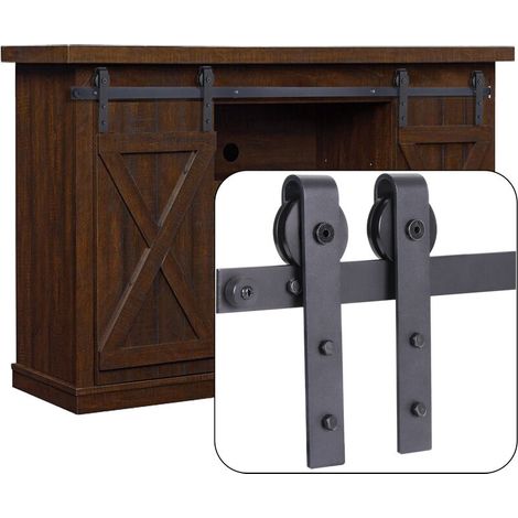 – Kit de rail pour porte coulissante 120 cm – Acier au carbone – Chariot silencieux – Capacité 100 kg – Installation facile (1/5)