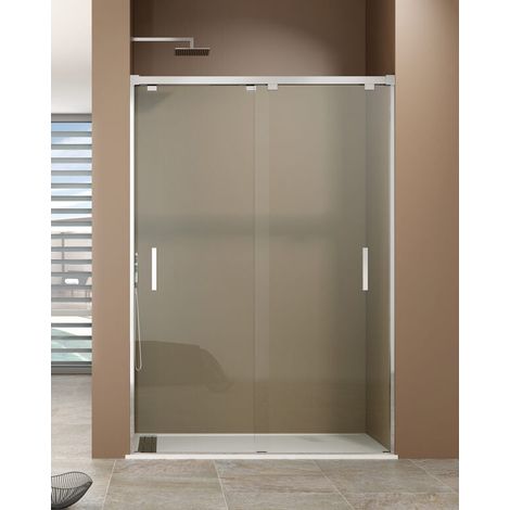 Box doccia frontale scorrevole BYPASS 1+1, vetro trasparente, profilo cromo lucido 140 cm (1/5)