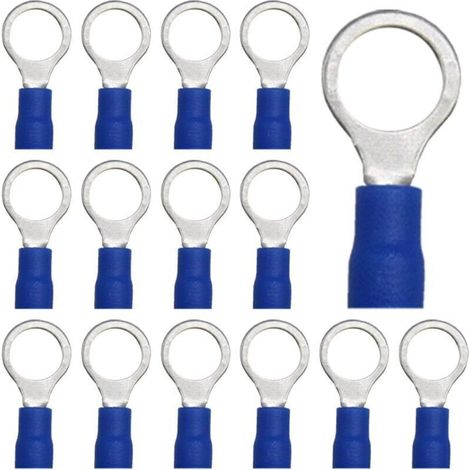 Conectores de derivación aislados de PVC azul – Paquete de 15 unidades para cables de 1,5–2,5 mm², fijación M8, compatibles con terminales de crimpado.