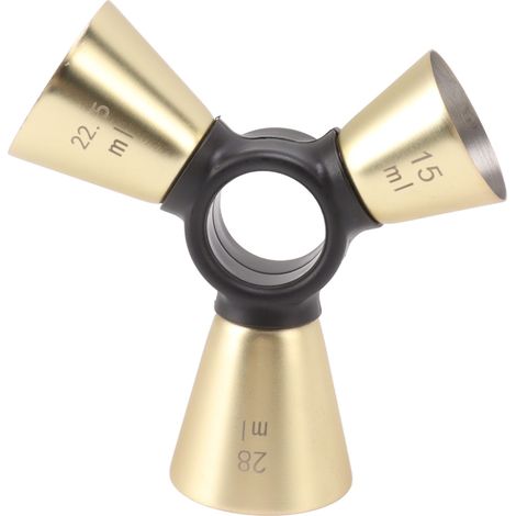 Verre doseur 3 tiges en acier inoxydable 304, outil ergonomique pour mesurer le vin, plaqué or, accessoire de mixologie (1/5)