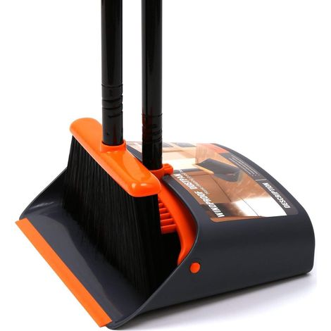 Ensemble Balai et Pelle à poussière avec Manche Long de 52" pour Utilisation dans la Maison, la Cuisine, la Chambre, Le Bureau et Le Hall. Balai Debout avec Pelle à poussière Incluse. (1/5)