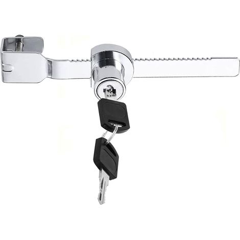 CSPARKV Sliding Saw Lock with Different Key Glass Display Cabinet Lock Vivarium Terrarium Showcase Glass Door Ratchet Lock (1/4)