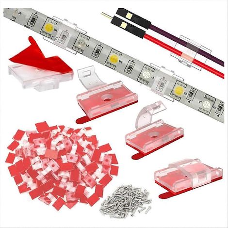 100 Stück Montageclips für LED-Lichtleisten mit selbstklebendem Klebeband + Schraubclips für die Innenbeleuchtung (1/5)