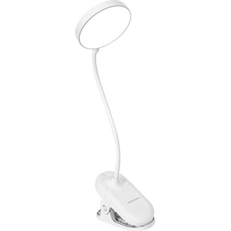 Lampe de bureau LED à pince, rechargeable par USB, double usage, pour protéger les yeux et lire la nuit. Lampe de chevet à intensité variable, idéale pour la chambre. Rechargeable. (1/5)