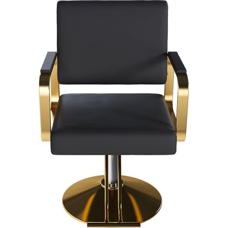 CHICFURN Chaise de coiffure 90 x 56 x 92 cm noire, pivotante 360°, pompe hydraulique (1/5)