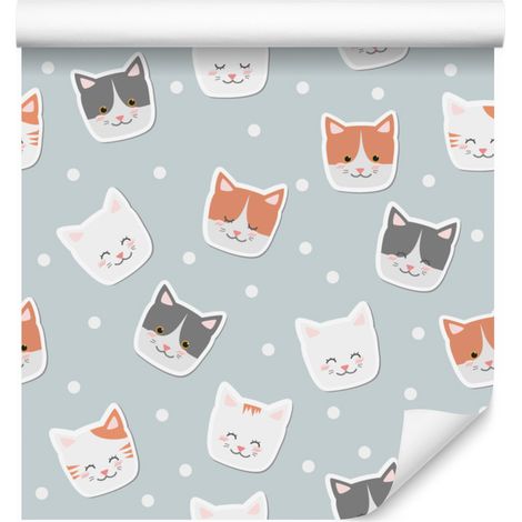 Papier peint Chatons et Cercles pour Salon et Chambre 50x1000 cm (1/5)