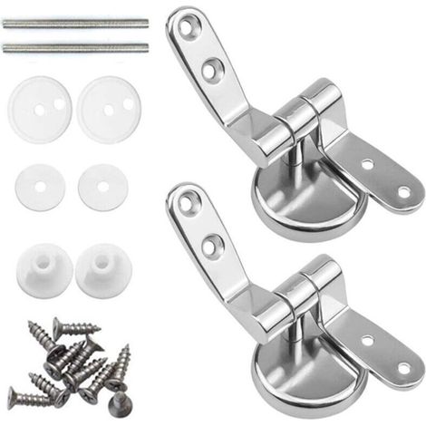 WC-Sitz-Scharnierbefestigungen, 2er-Pack Ersatz-WC-Sitzscharniere mit Aluminiumbefestigungen (1/4)