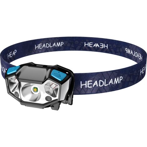 Lampe frontale LED rechargeable, 5 modes, étanche, 350 lm, idéale pour le camping, la randonnée, le jogging, la pêche et le bricolage. (1/4)