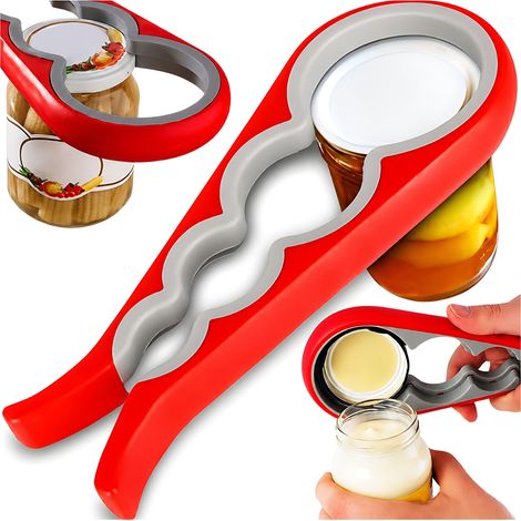 Apribottiglie per barattoli, lattine e tappi di bottiglia, regolabile, universale 4 in 1 (1/5)