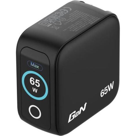 Universeller GaN Wandladegerät für Reisen Verbatim Mini GaN Ladegerät mit Display - 2xUSB Typ-C - 1xUSB - 65W