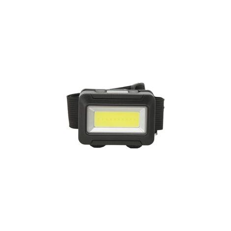 Lampe frontale COB ultra-lumineuse, étanche, alimentée par piles, en ABS, avec bandeau confortable, idéale pour le camping en extérieur, noire. (1/5)