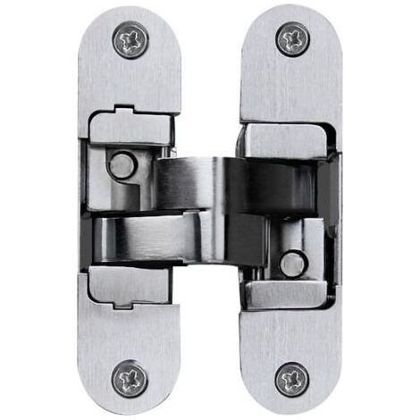 BUNTHAUS PA 1 Charnière Invisible - 3D Aluminium. Couleur Inox Satiné. Gauche23×95mm