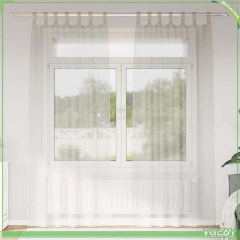Rideau en voile - FAFEISY - 4108041 - Crème - 260 x 140 cm - Lot 2 pièces (1/5)