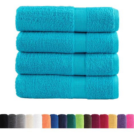 vidaXL Toallas de mano SOLUND 4 unidades turquesa 50x100 cm 600 gsm (1/2)
