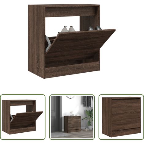 vidaXL Schuhschrank Braun - Schuhschrank Braun Eichen-Optik 60x34x63,5 cm Holzwerkstoff (1/5)
