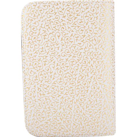 Trousse de coiffure portable professionnelle avec ciseaux, peigne et étui de rangement pratique - Blanc Or (1/5)