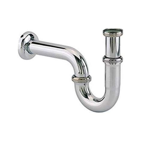 Sifón de lavabo de tubo de latón cromado, 33x42, altura de 150 a 200 mm