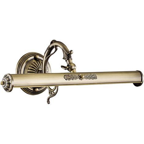 Applique Da Parete Classico Picasso Metallo Bronzo 2 Luci E14 25W