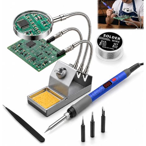 Kit de fer à souder 90 W LCD - Kit de soudure 180 à 520 °C - Réglable (1/5)