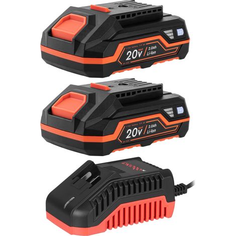 Dnipro-M Batería de Litio 20V 2.0 Ah Compacta, Carga Rápida 40 min, Compatible 40+ Herramientas DM20 - BP-220 + Cargador Rápido FC-230
