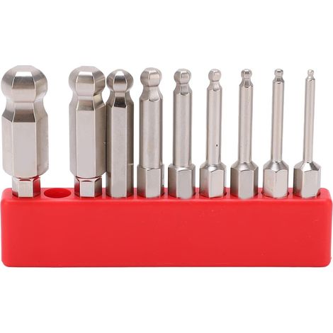9 embouts 50mm/1/4" acier hex/boule aimantés, pour bricolage (1/5)