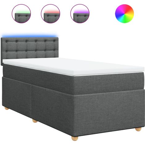 Maison Exclusive - Cama box spring con colchón tela gris oscuro 9