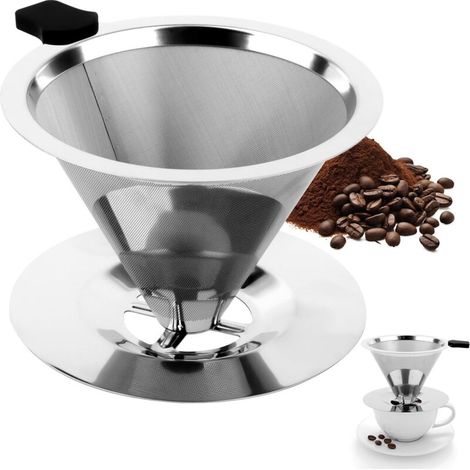 Filtre à Café - Acier Inoxydable 304 - 800 Mailles/pouce² - Pour Préparation Manuelle Filtrée - 1 Pièce (1/5)