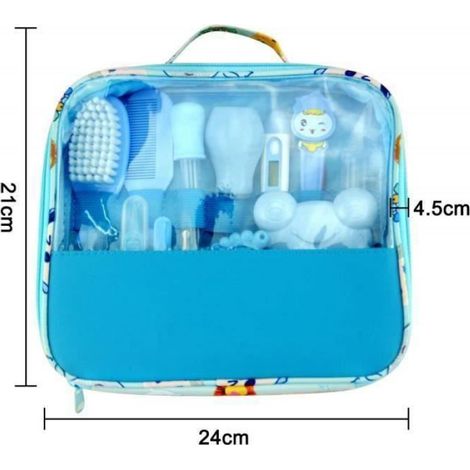 Trousse De Soins Bébé - 13 Pièces Avec Sac De Rangement 24x21x4 5cm - Pour Nouveau-Nés Et Nourrissons (1/4)