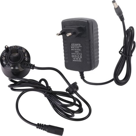 Aquarium noir 12 LED lumière ultrasons brumisateur atomiseur fontaine d'eau étang intérieur extérieur Aquarium fournitures accessoire prise EU 110 240 V (1/5)