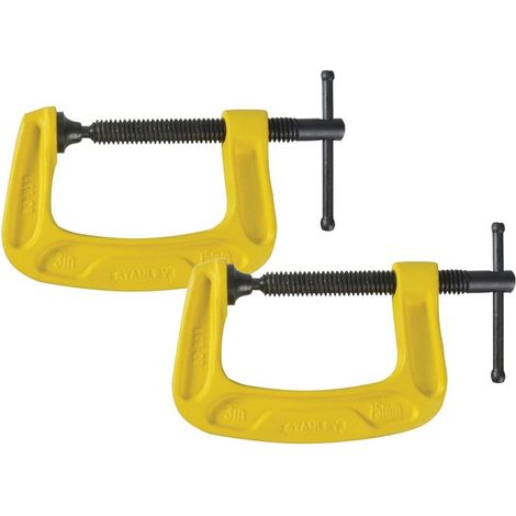 Stanley STA083033 Pack of 2 x Bailey G Clamp 75mm 0-83-033 Twin Pack
