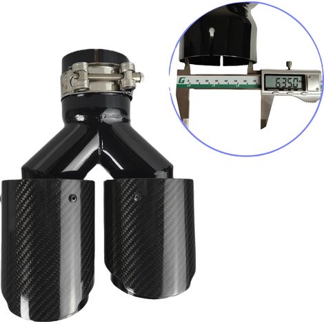 Punta de escape, material de fibra de carbono, ajuste universal, 63,5 mm-89 mm-Derecha (1/2)