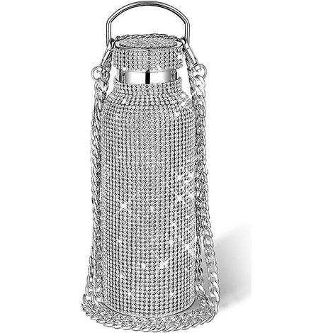 Glitzernde Strass-Wasserflasche, Umhängetasche, Bling-Thermosflasche 600ml B--