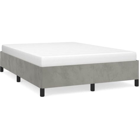 Maison Exclusive - Struttura letto senza Materasso Grigio Chiaro 152x203 cm matrimoniale Velluto (1/5)