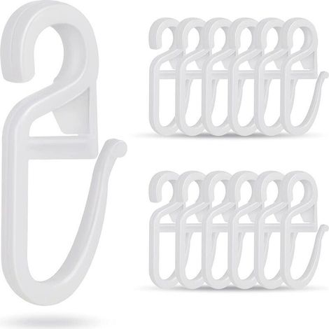 [JAMAIS UTILISÉ]60pcs crochet de rideau pour rail de rideau et tige, accessoires de rideau, crochet d'encliquetage, crochet de rideau, blanc (1/4)