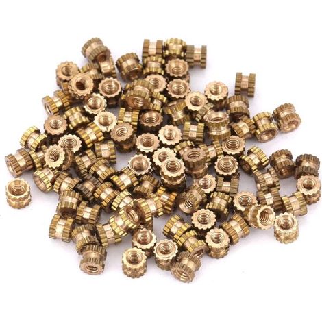 Gerändelte Messing-M2-Buchsen für Einbau - Packung mit 100 Stück (M2x4x3,5 mm) (1/5)